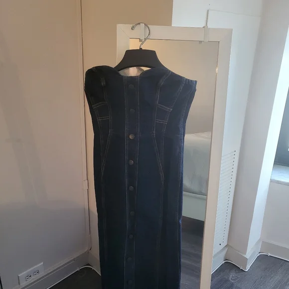 Veronica Beard Dark Blue Strapless Denim Dress - Picture 2 of 4